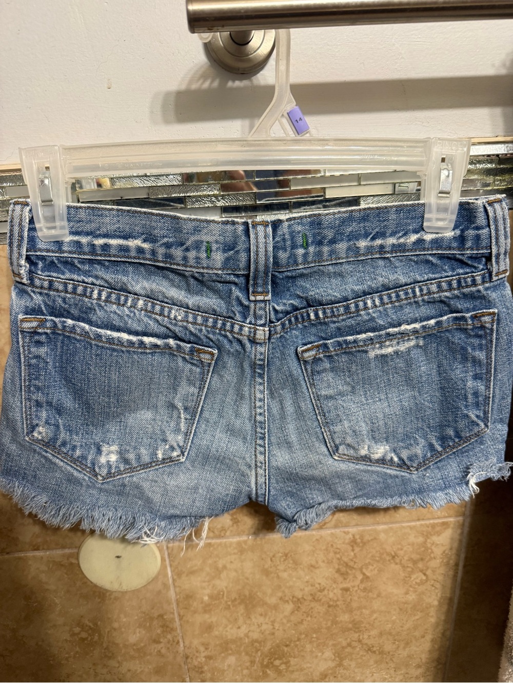J Brand Distressed Light Blue Denim Cutoff Shorts - Picture 2 of 5